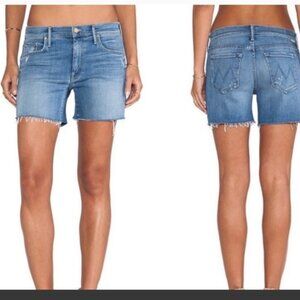 MOTHER THE DROP OUT FRAY HI-WAISTED/RISE SHORTS IN LOVE DRUNK COWBOY